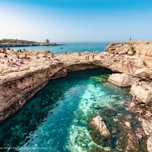 Panoramic view of The Poetry Cave with the sighting tower | Grotta della Poesia | Salento | Puglia