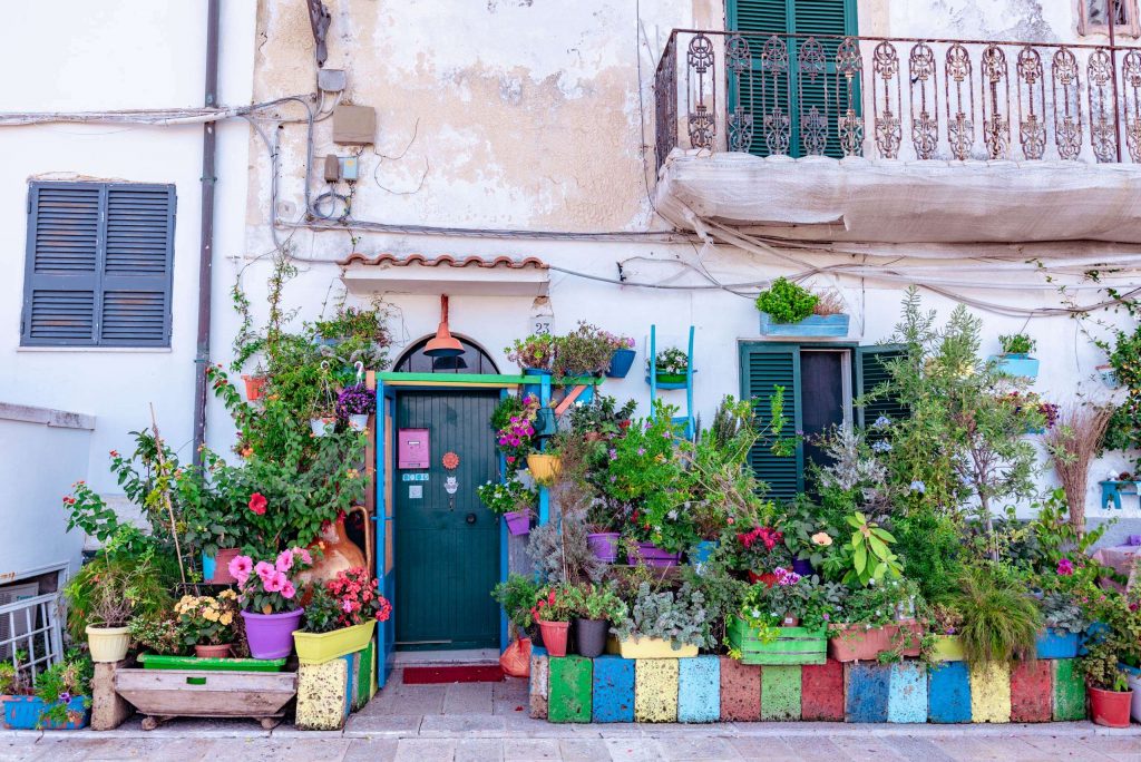Colorful in the old town of Bari city.