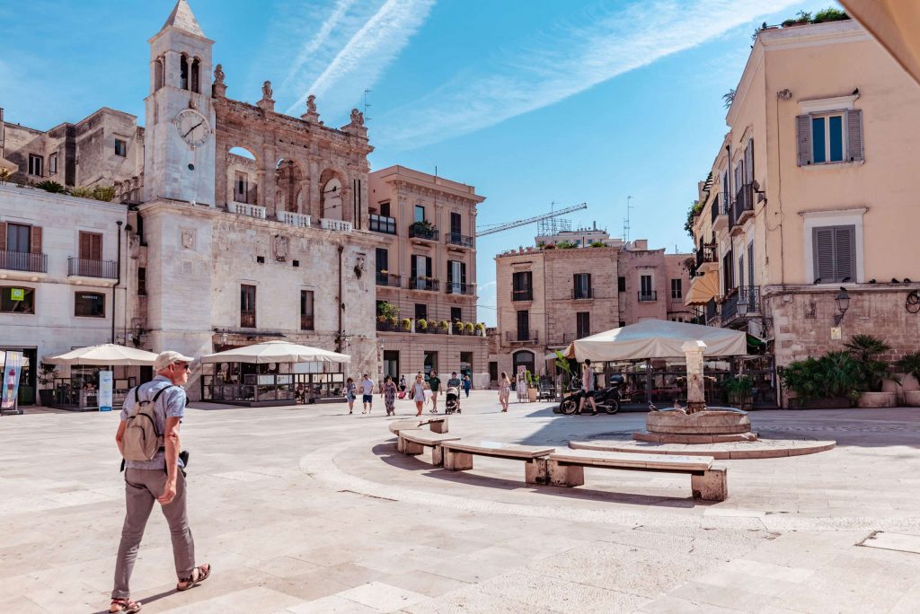 Mercantile Square in the old town of Bari city.