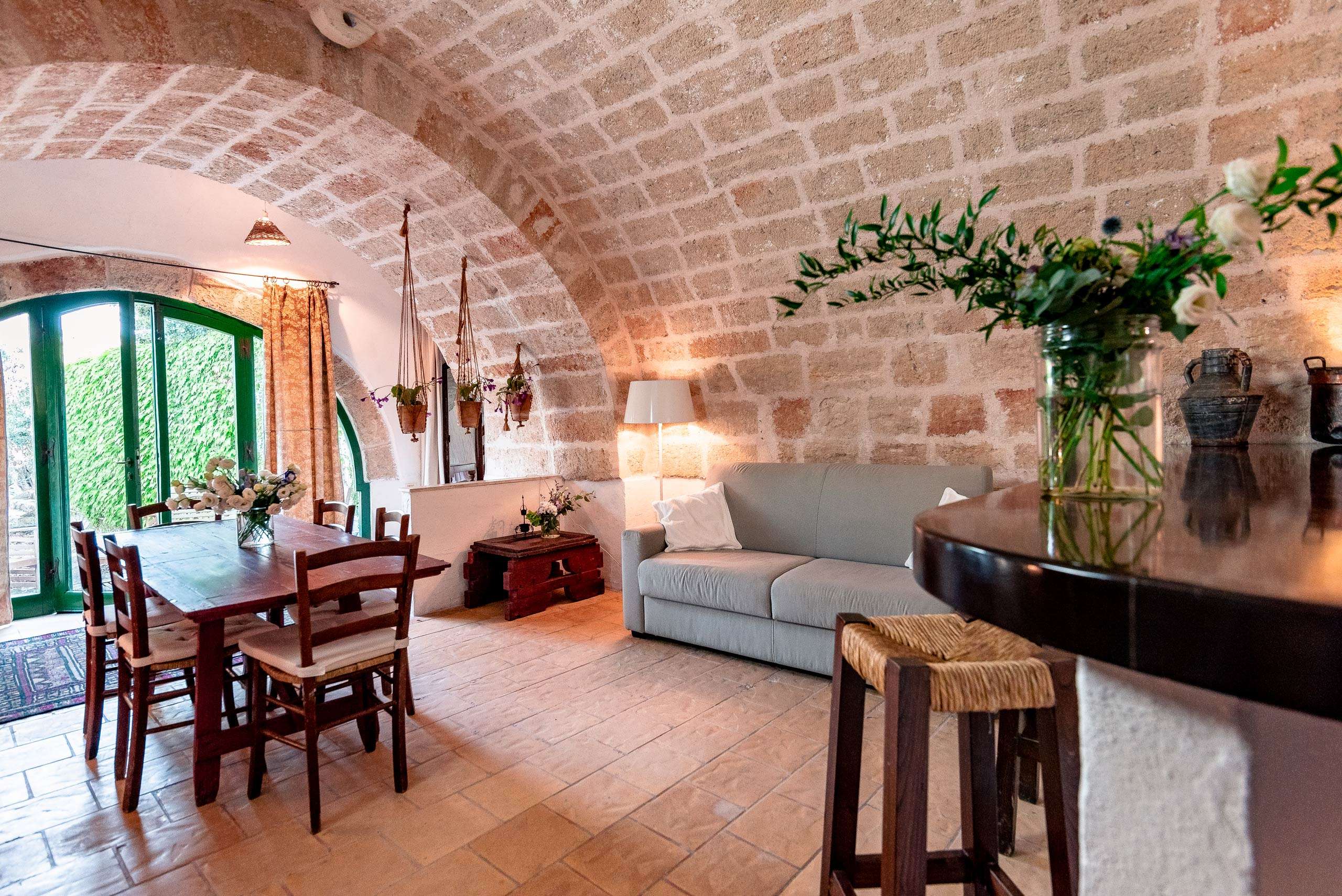 A typical living room of a masseria in Puglia, at Masseria Spina Resort