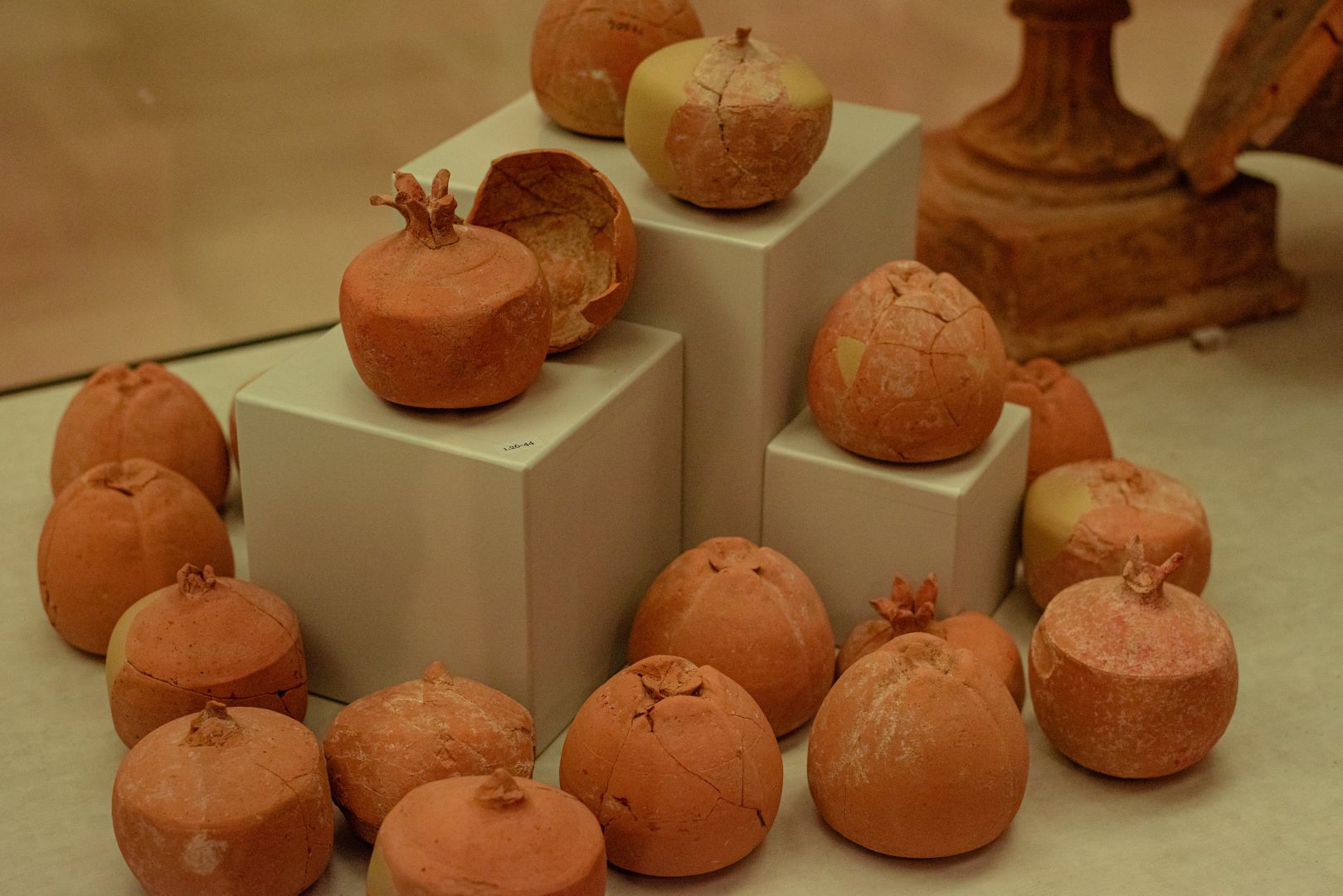 clay pomegranades at the national archeological museum of egnazia puglia