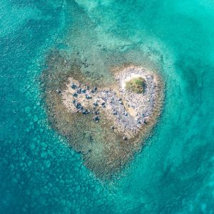 heart shaped island near Porto Cesareo, Puglia